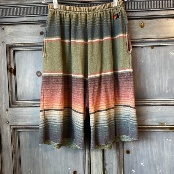 Aviator Nation Men's Tulum Striped Sweatshorts in vintage wash Size M - Picture 3 of 9